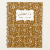 Vintage Rococo Bloemen Bloemstuk Persoonlijke Naam Planner (Voorkant)