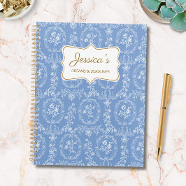 Vintage Rococo Bloemen Bloemstuk Persoonlijke Naam Planner