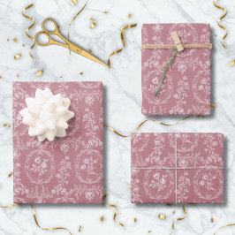 Vintage Rococo Flowers Floral Pattern Inpakpapier Vel