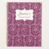Vintage Rococo Flowers Floral Personalized Name Planner (Voorkant)