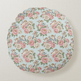 Vintage Rococo Revival Rose Garden Romantic Rond Kussen