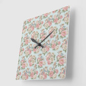 Vintage Rococo Revival Rose Garden Romantic  Vierkante Klok (Hoek)