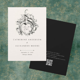 Vintage Rococo Vignet Elegante Trouwdag Save The Date