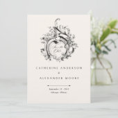Vintage Rococo Vignet Elegante Trouwdag Save The Date (Staand voorkant)