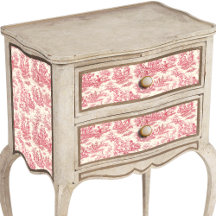 Vintage Rode Bloem Toile De Jouy Platteland