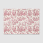 Vintage Rode Bloem Toile De Jouy Platteland Tissuepapier (Voorkant)