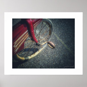 Vintage rode driewieler posterprint poster