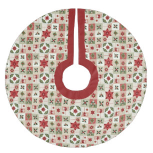 VINTAGE RODE EN GROENE KERST LAPWORK KERSTBOOM ROK