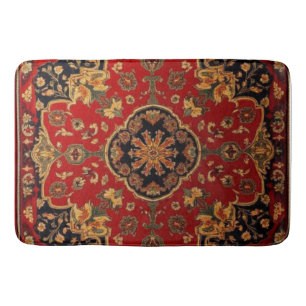 Vintage rode goud Kashan tapijt Perzisch Badmat