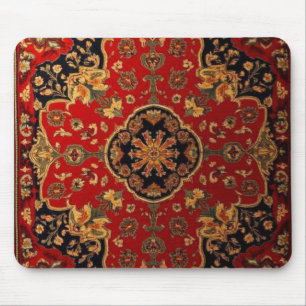 Vintage rode goud Kashan tapijt Perzisch Muismat