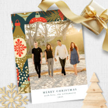Vintage Rode Groene Kerstbal Foto Flat