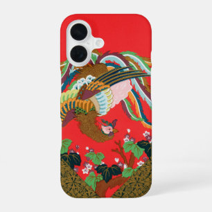 Vintage Rode Japanse Phoenix Vogel Kunst G.A. Auds iPhone 16 Hoesje