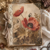 Vintage Rode Klaproos Botanische Ephemera Decoupag Tissuepapier
