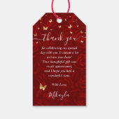 Vintage Rode Roos en Gouden Kroon Dankjewel Favori Cadeaulabel (Achterkant)