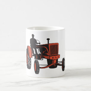 Vintage Rode Tractor Retro Boer Koffiemok