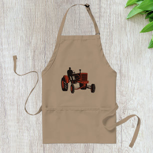 Vintage Rode Tractor Retro Boer Standaard Schort