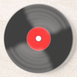 Vintage rode vinylplaat rockabilly drankonderschot zandsteen onderzetter