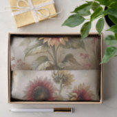 Vintage Rode Zonnebloem Decoupage Tissuepapier (Geschenk)