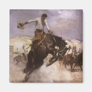 Vintage Rodeo Cowboy, Breezy Riding door WHD Koern Magneet