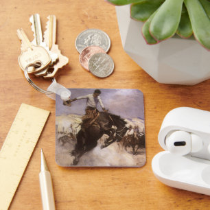 Vintage Rodeo Cowboy, Breezy Riding door WHD Koern Sleutelhanger