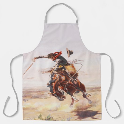 Vintage Rodeo Cowboy Bronc Rider Schort (Voorkant)