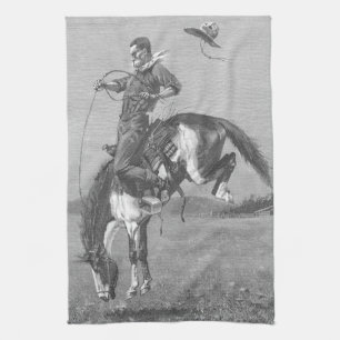 Vintage Rodeo Cowboys, Bucking Bronco van Remingto Theedoek