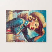 Vintage Rodeo Pin-up Legpuzzel (Horizontaal)