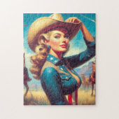 Vintage Rodeo Pin-up Legpuzzel (Verticaal)