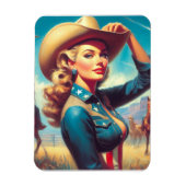 Vintage Rodeo Pin-up Magneet (Verticaal)