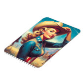 Vintage Rodeo Pin-up Magneet (Linkerzijde)