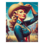 Vintage Rodeo Pin-up Perfect Poster (Voorkant)