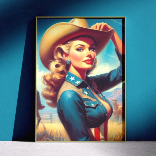 Vintage Rodeo Pin-up Perfect Poster