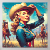 Vintage Rodeo Pin-up Poster (Voorkant)
