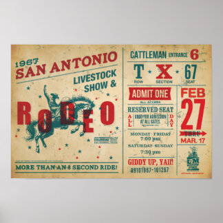 Vintage Rodeo Poster – Retro Western Art Print