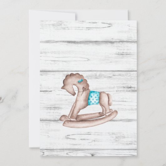 Vintage roestvrij baby shower kaart (Achterkant)