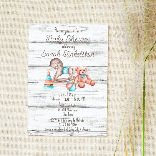 Vintage roestvrij baby shower kaart