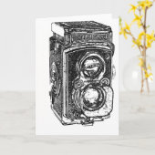 Vintage Rolleiflex Camera Kaart (Gele Bloem)