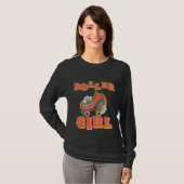 vintage roller girl roller schaatsen t-shirt (Voorkant volledig)