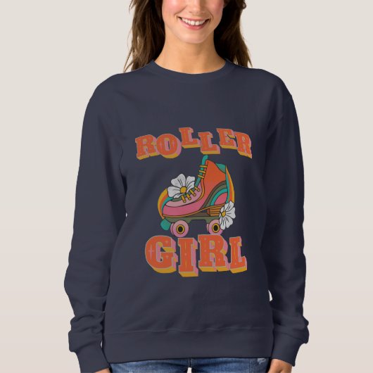 vintage roller girl roller schaatsen trui (Voorkant)