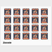 vintage roller girl roller schaatsen vierkante sticker (Vel)