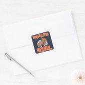 vintage roller girl roller schaatsen vierkante sticker (Envelop)