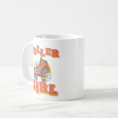 vintage roller girl roller skating koffiemok (Voorkant links)