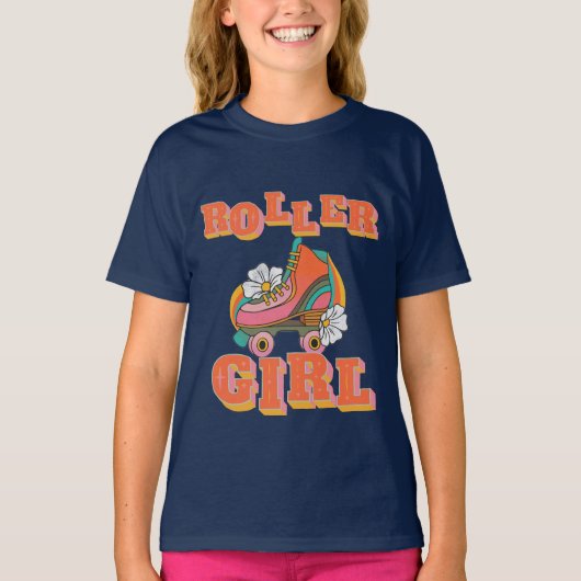 vintage roller girl roller skating T-shirt (Voorkant)