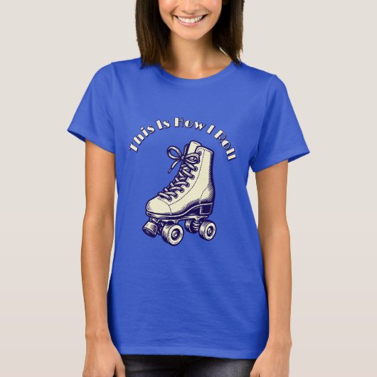 Vintage Roller-Skate Template T-shirt (Voorkant)