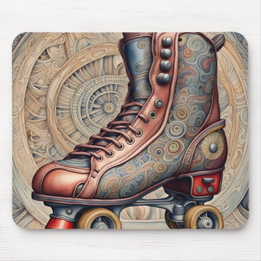 Vintage Roller Skates Muismat (Voorkant)
