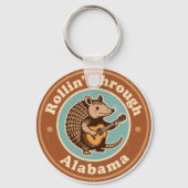 Vintage Rollin Through Alabama Armadillo Funny Sleutelhanger (Achterkant)