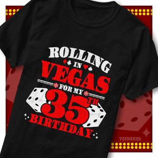 Vintage Rolling In Vegas 35ste Verjaardagsfeest T-shirt