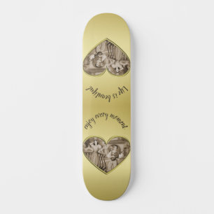 Vintage Romance koppel, man en vrouw, goud Persoonlijk Skateboard