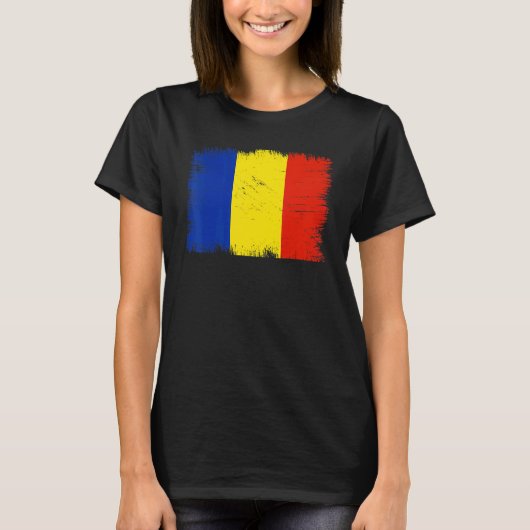 Vintage Romania Flag Romanian Independence Day T-shirt (Voorkant)