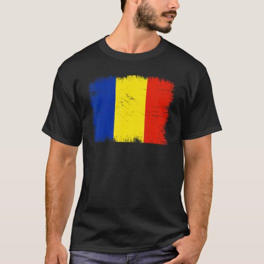 Vintage Romania Flag Romanian Independence Day T-shirt (Voorkant)